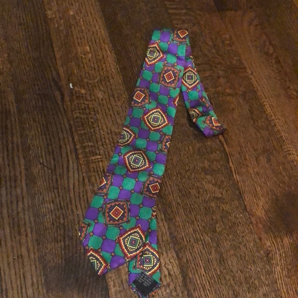 Vintage Versus Versace green and purple tie